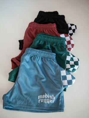 Burgundy Check Rugby Shorts - Modish Rugger