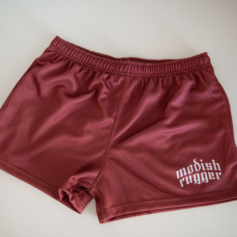 Burgundy Check Rugby Shorts - Modish Rugger