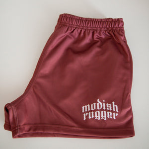 Burgundy Check Rugby Shorts - Modish Rugger