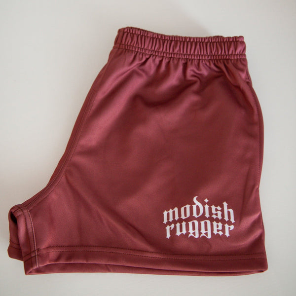 Burgundy Check Rugby Shorts - Modish Rugger