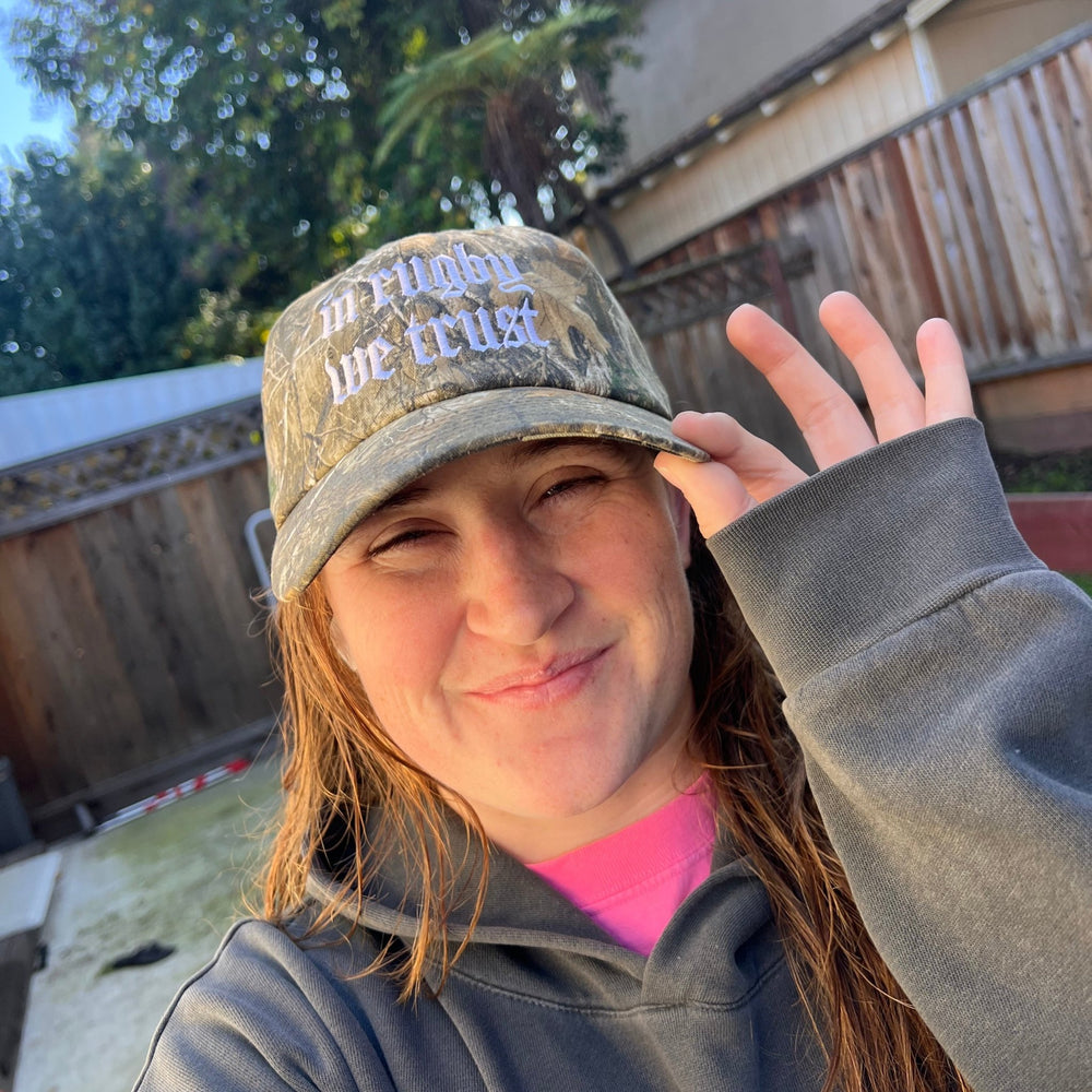 "In Rugby We Trust" Camo Baseball Cap - Modish Rugger
