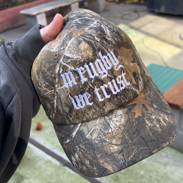 "In Rugby We Trust" Camo Baseball Cap - Modish Rugger
