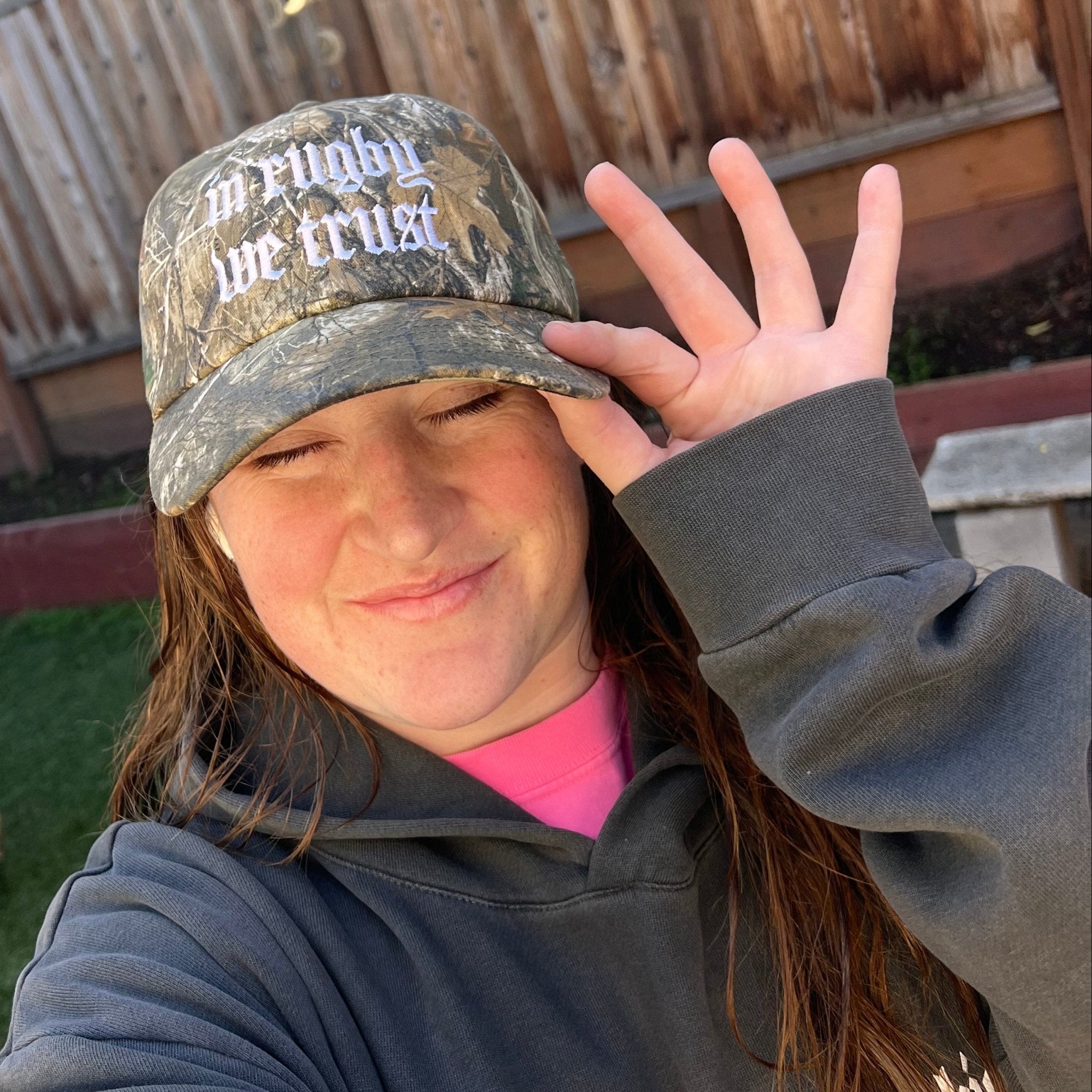 "In Rugby We Trust" Camo Baseball Cap - Modish Rugger