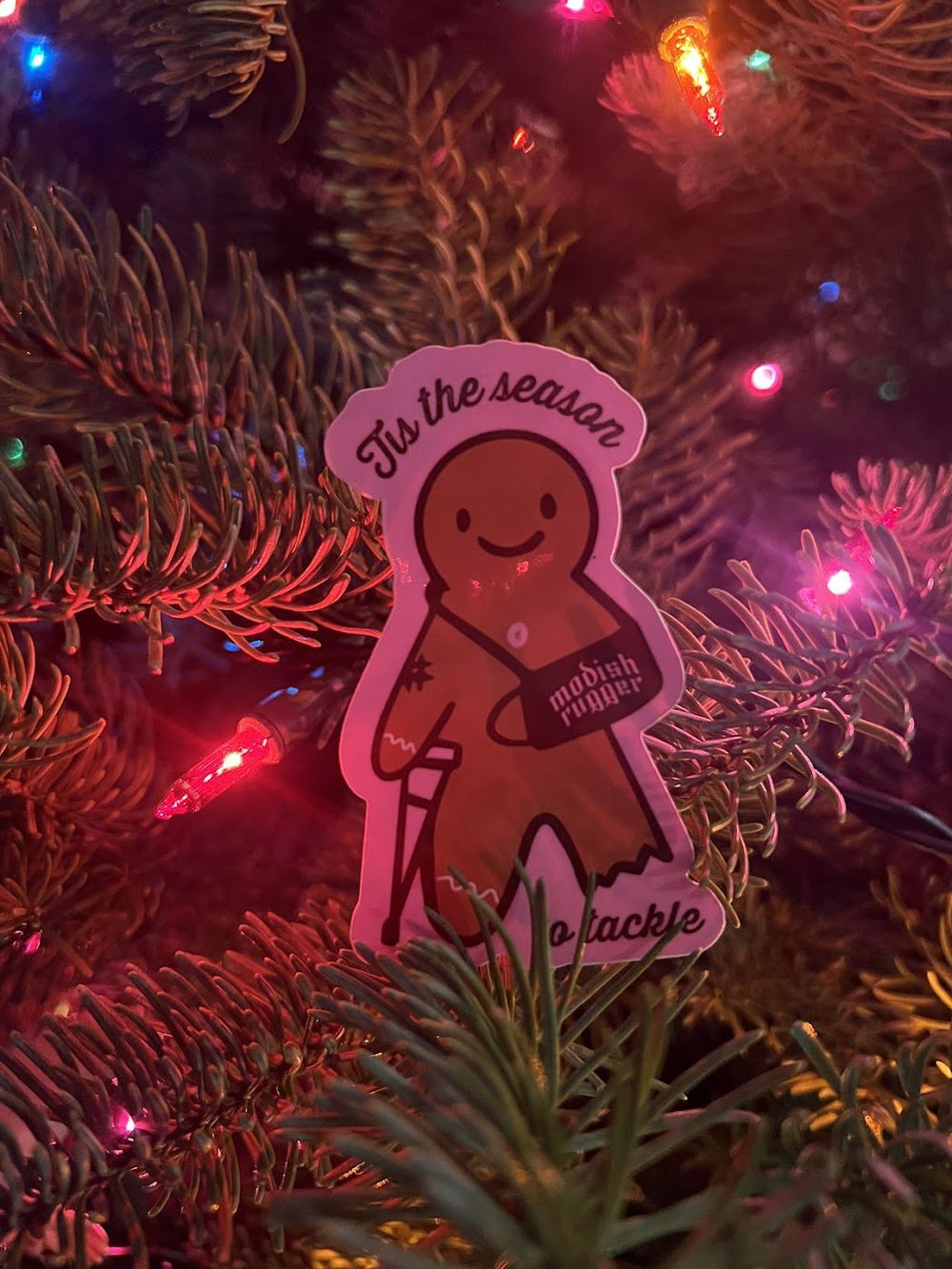 ‘Tis the season… to tackle! Rugby Sticker - Modish Rugger