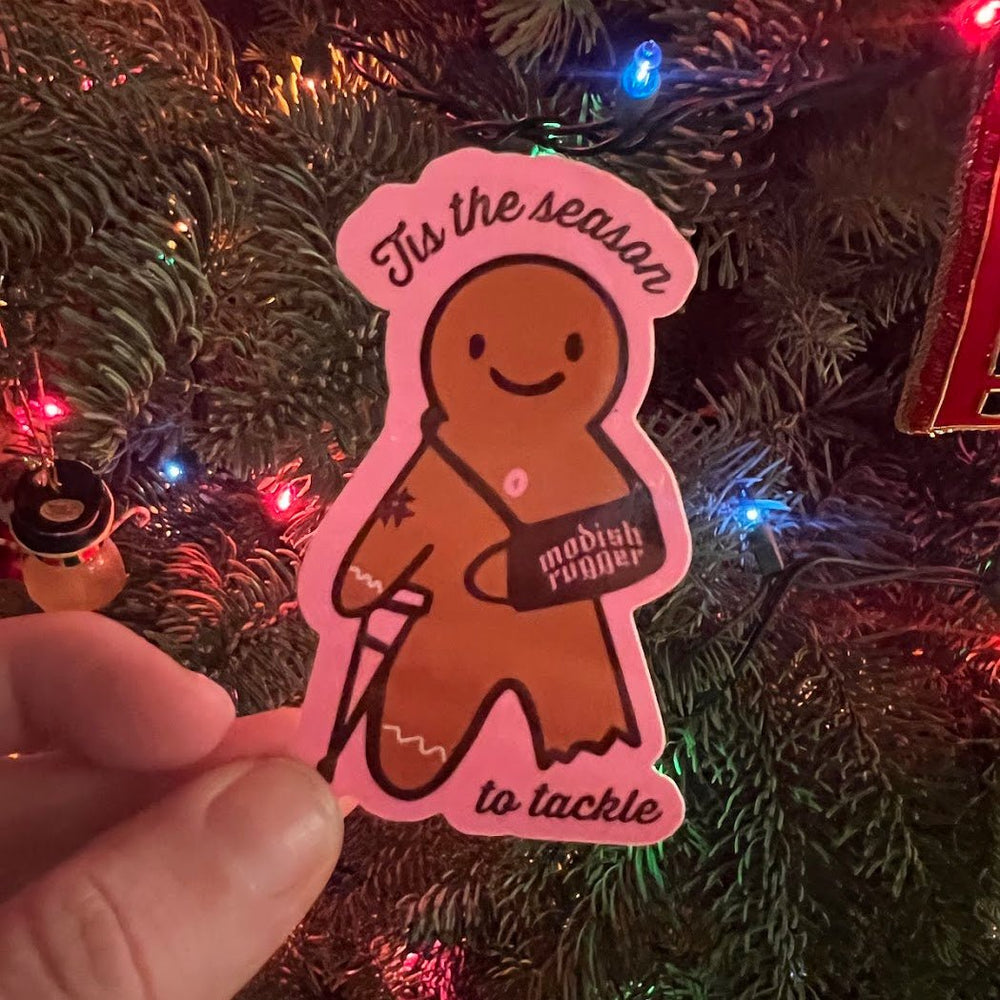 ‘Tis the season… to tackle! Rugby Sticker - Modish Rugger